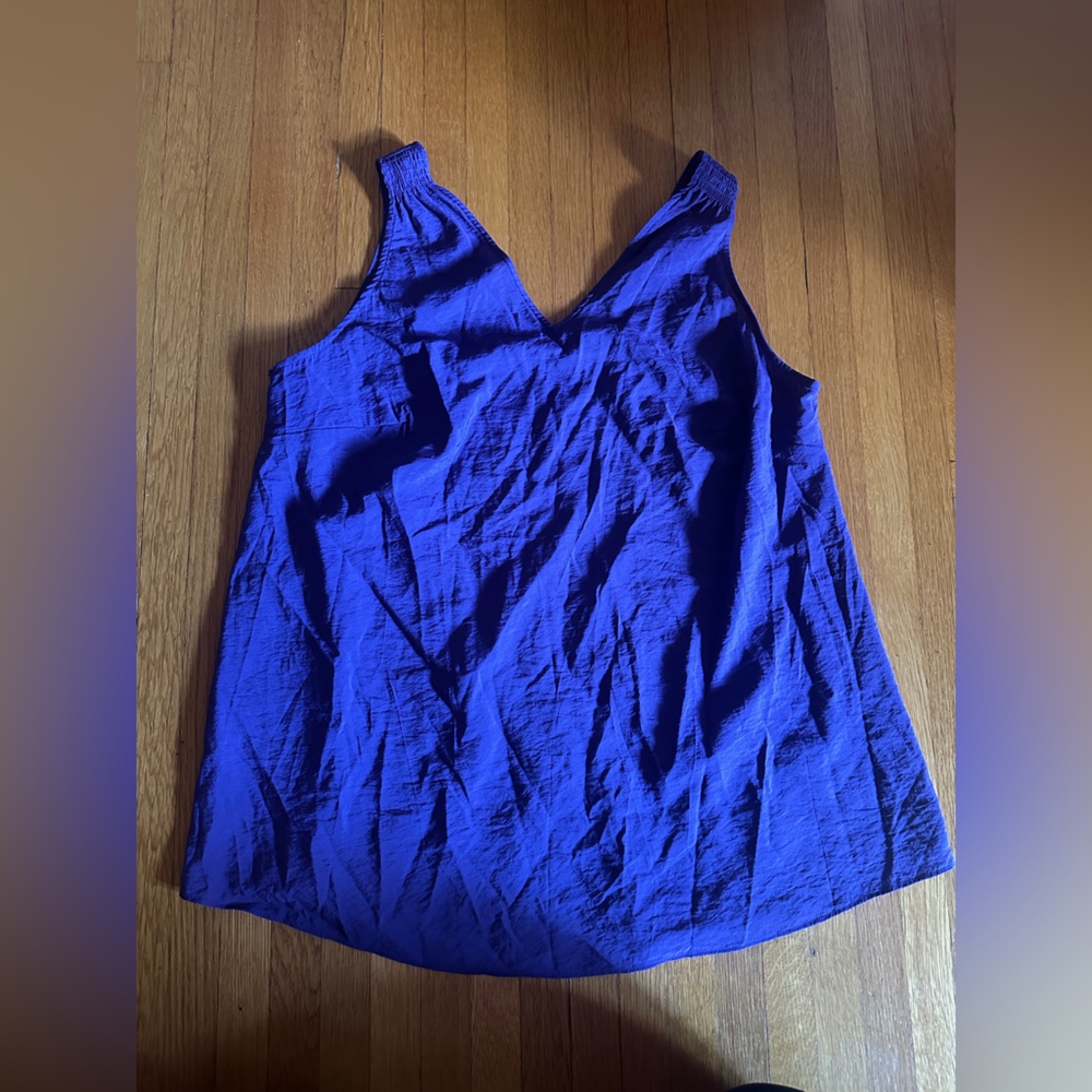 Lane Bryant Royal Purple Rayon V-Neck Tunic Tank, Size 12